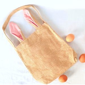 Burlap Easter Basket, Egg hunt Basket for kids, kids Easter basket, Pink